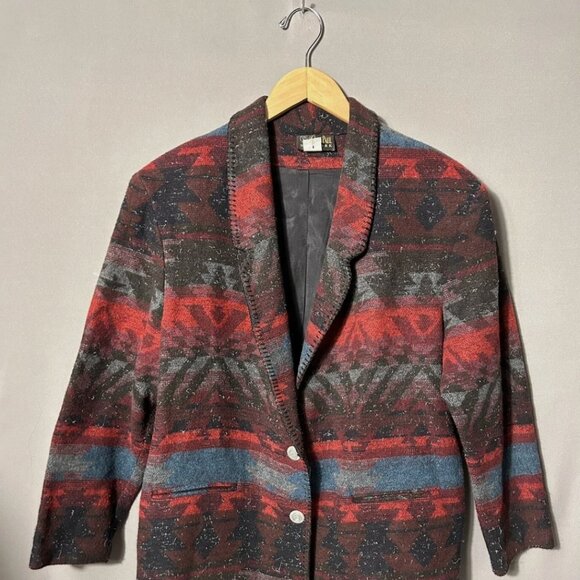 David Paul New York Jackets & Blazers - Vintage Southwestern Blanket Blazer-David Paul NY-Large-Ralph Lauren Inspired